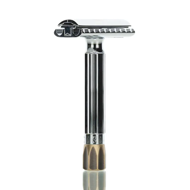 merkur-progress-500c-rasierhobel-einstellbar-antik-messing image 1
