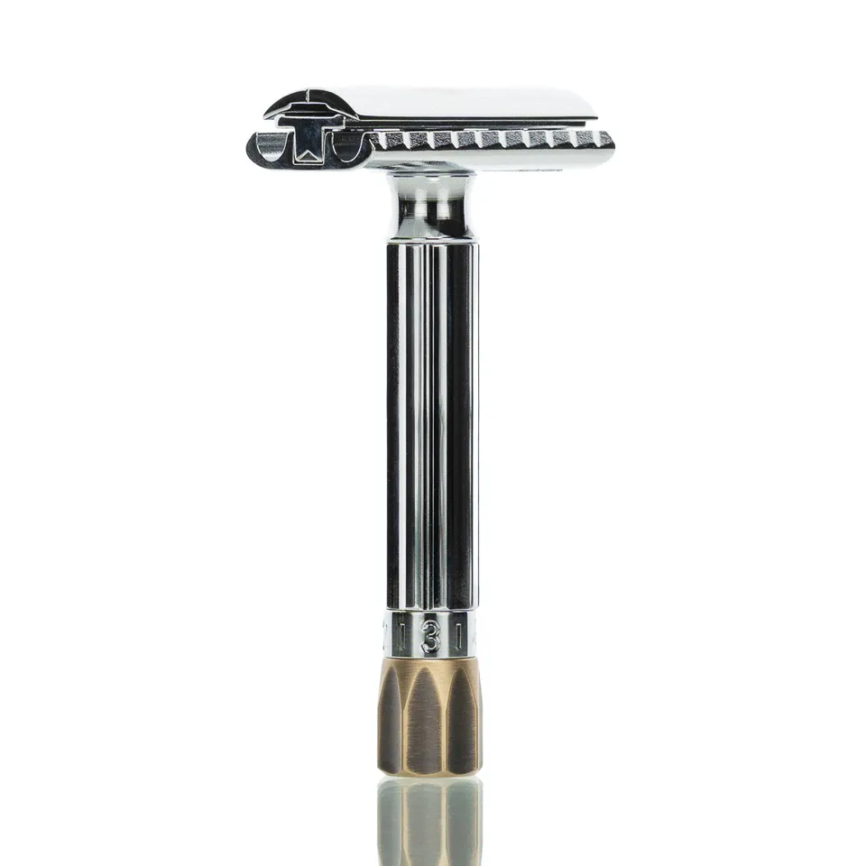 merkur-progress-500c-rasierhobel-einstellbar-antik-messing image 1