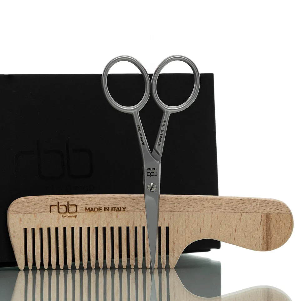 rbb-bartpflegeset-klein-mit-schere-und-holzkamm-geschenkset image 1