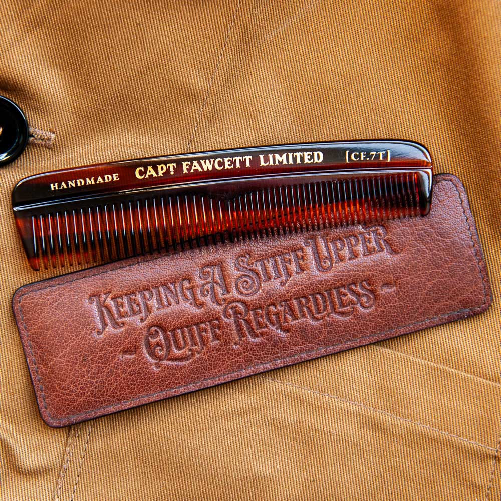 captain-fawcett-hair-comb-mit-lederetui-feinz-hniger-bartkamm-im-handgefertigten image 1