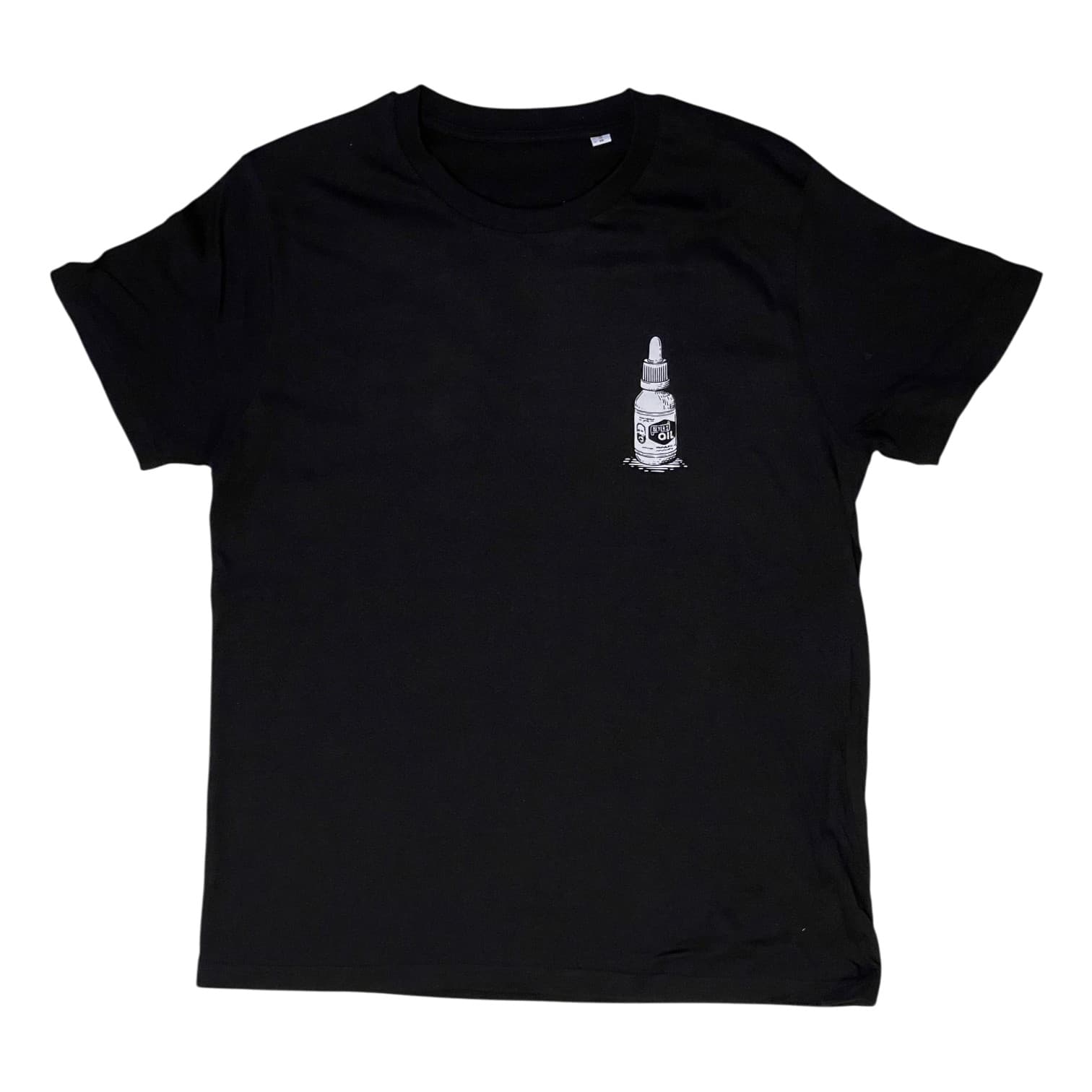 beyer-s-oil-bottle-t-shirt-schwarz-bio-baumwolle image 1