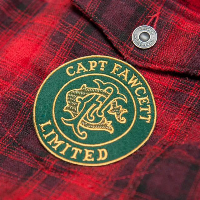 captain-fawcett-aufn-her-filz-patch-gr-n-gold-monogramm image 1