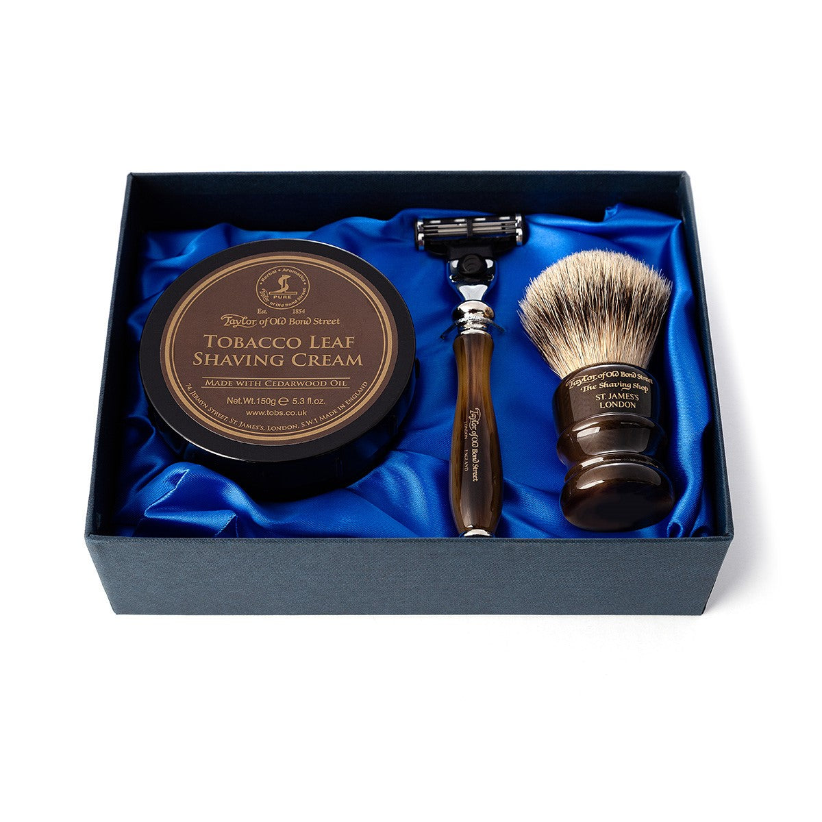 taylor-tobacco-leaf-rasier-set-geschenkbox-pinsel-mach3 image 1