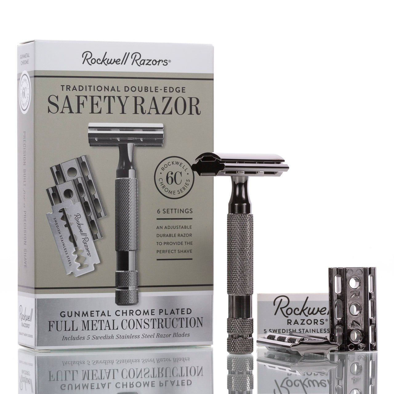 blackbeards-rasur-rasierhobel-6c-gunmetal-geschlossener-kamm-double-edge-6-stufe image 1