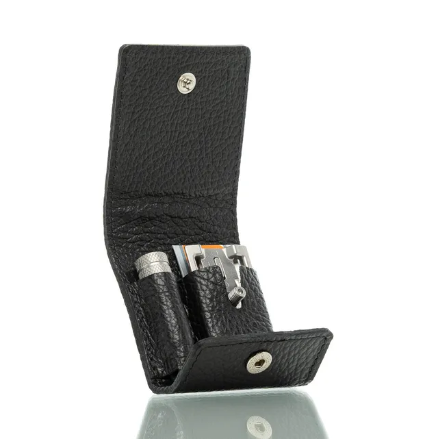 blackbeards-rasur-reiserasierer-933-inox-zerlegbar-edelstahl-im-lederetui image 1