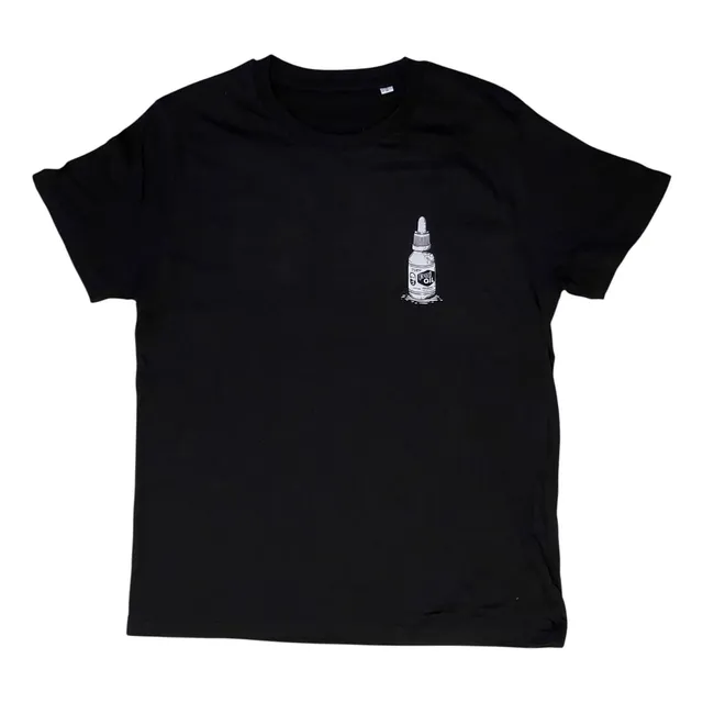 beyer-s-oil-bottle-t-shirt-schwarz-bio-baumwolle image 1