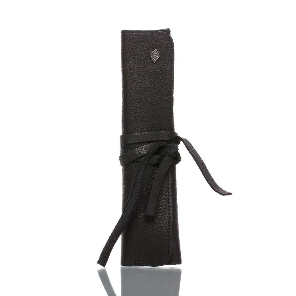 giesen-forsthoff-rolltasche-leder-schwarz-rasiermesser image 1