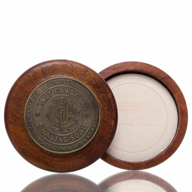 captain-fawcett-scapicchio-rasierseife-110g-holzschale image 1