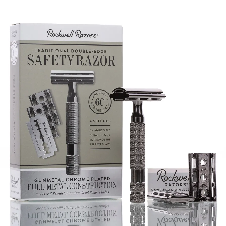 blackbeards-rasur-rasierhobel-6c-gunmetal-geschlossener-kamm-double-edge-6-stufe image 1