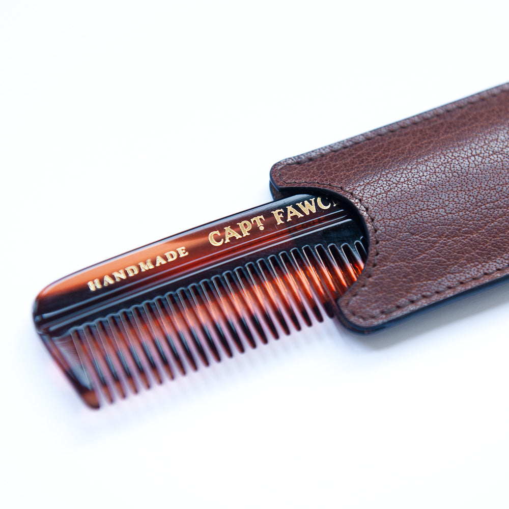 captain-fawcett-hair-comb-mit-lederetui-feinz-hniger-bartkamm-im-handgefertigten image 2