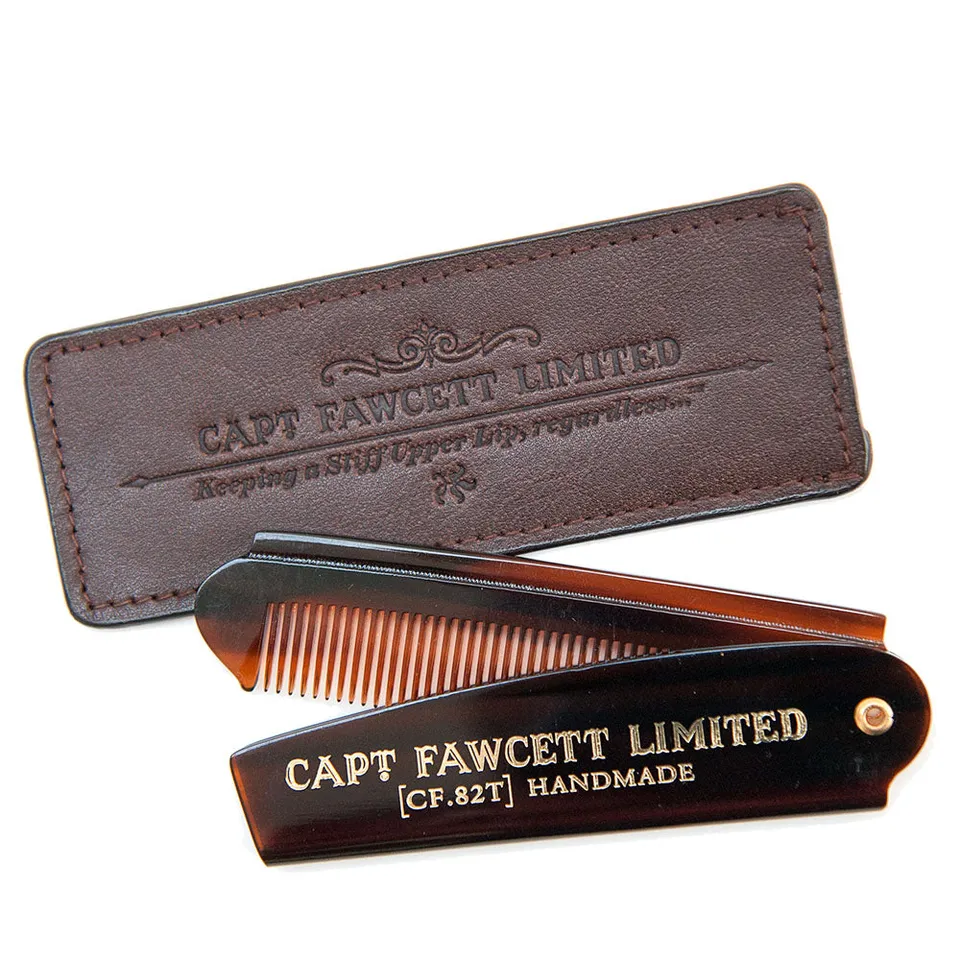 captain-fawcett-beard-care-bartkamm-cf-82t-klappbar-lederetui image 1